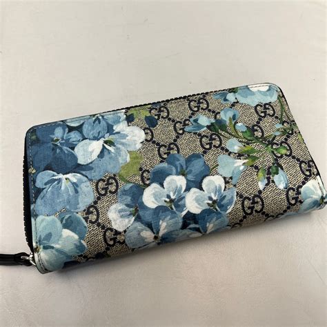 gucci blue bloom wallet|gucci zippy wallet.